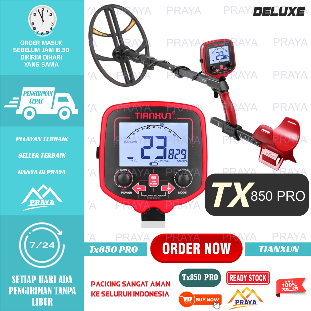 PROFESSIONAL METAL DETECTOR TX850 UNDERGROUND ALAT PENCARI EMAS TX-850 LOGAM TIANXUN gp pointer garr