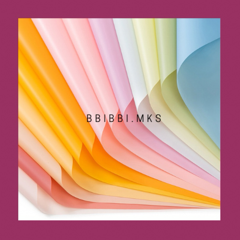 

[Ecer] Cellophane MONO/One Color Flower Wrap - Kertas Buket Waterproof Korea Style - Flower Wrapping Paper Cellophane Florist