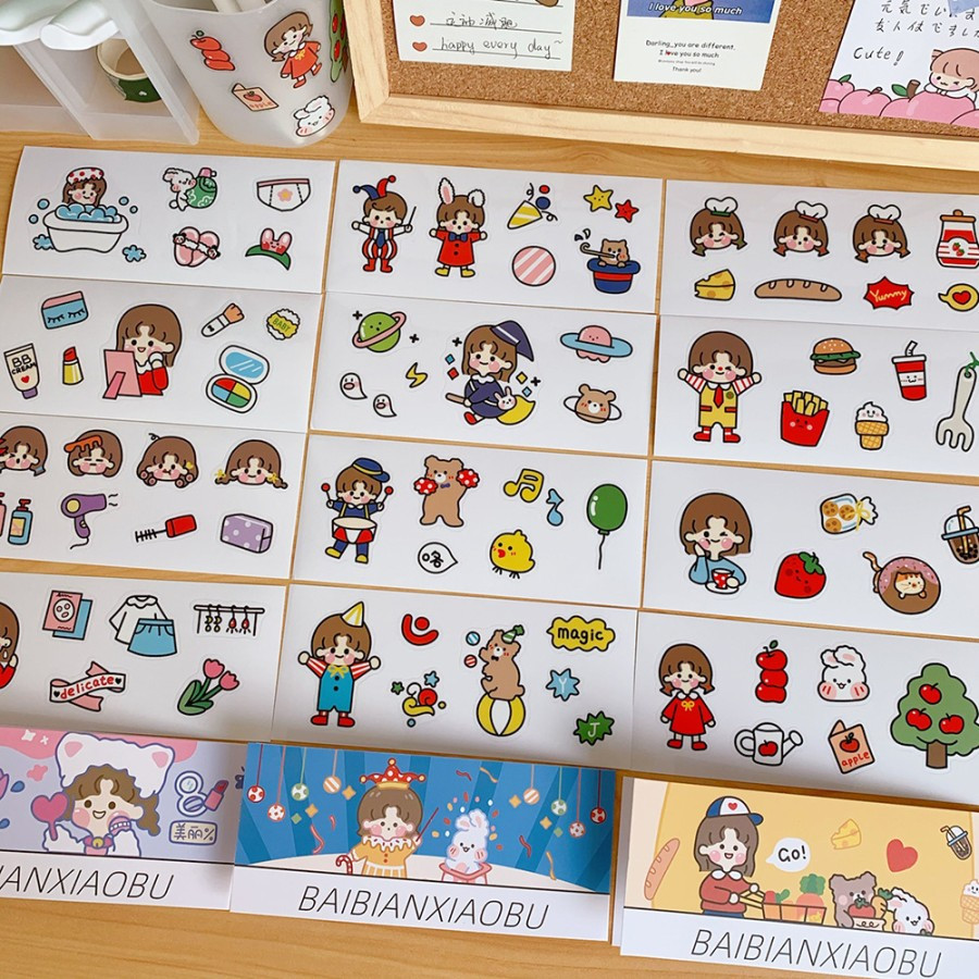 

Stiker Plastik Botol Minum Map File Diary Jurnal PE Sticker Deco