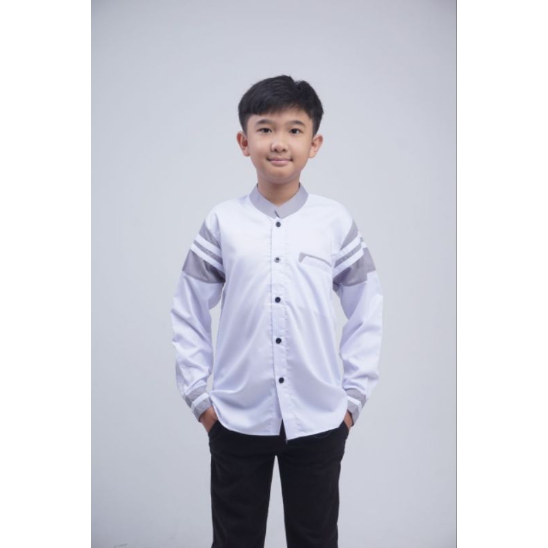 Baju Koko Anak Elrumi Lengan Panjang Umur 8 - 14 Tahun Motif Zebra