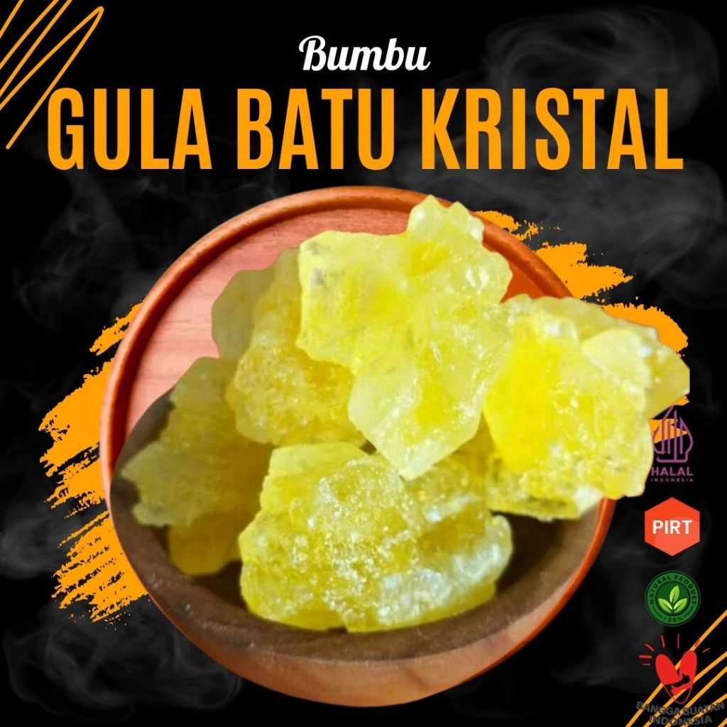 Gula Batu Kristal Kuning Asli 1/2 KG (500 Gram)