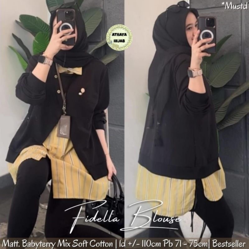 Fidella Blouse By Athaya Kemeja Wanita Jumbo Terbaru Ld 115 120 XXL XXXL Atasan Jumbo Wanita Kekinia
