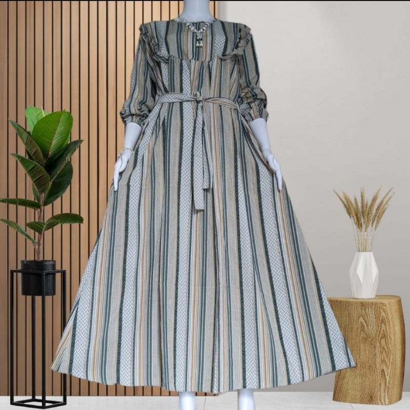 GAMIS REMPEL DADA TERBARU CRINKLE PRINT MOTIF SALUR