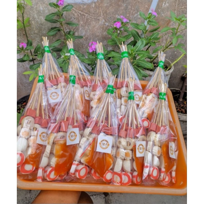 Sate Lok Lok Seafood Frozen isi 8 Tusuk Free Saos Sate Suki Premium