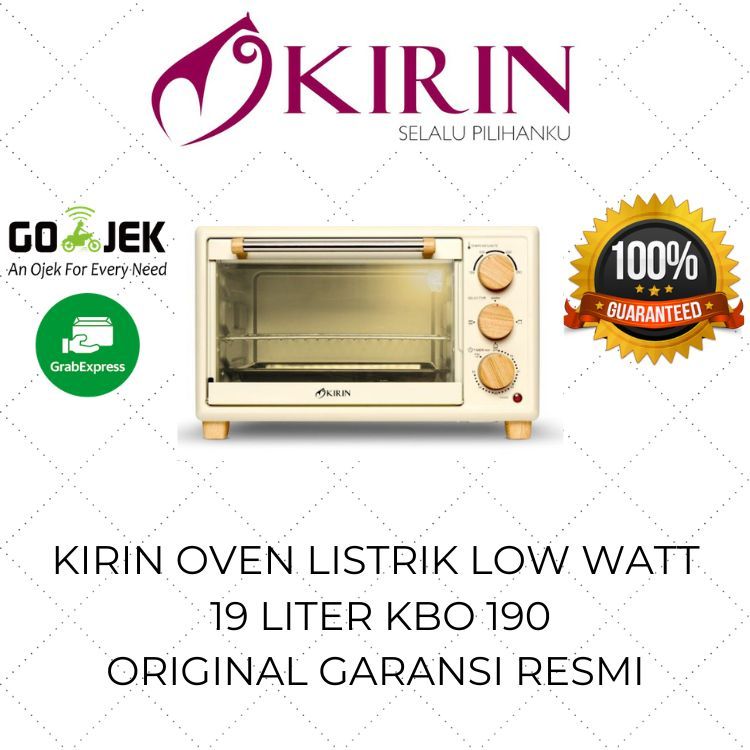 Kirin Oven Listrik Low Watt OMNI 19 Liter KBO 190 Model Terbaru / Oven Toaster Stainless Steel / Ove
