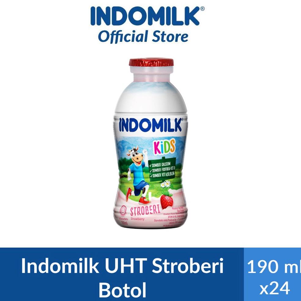 

[T0B] Indomilk Strawberry Botol 190 ml x 24 [1 Karton] 46