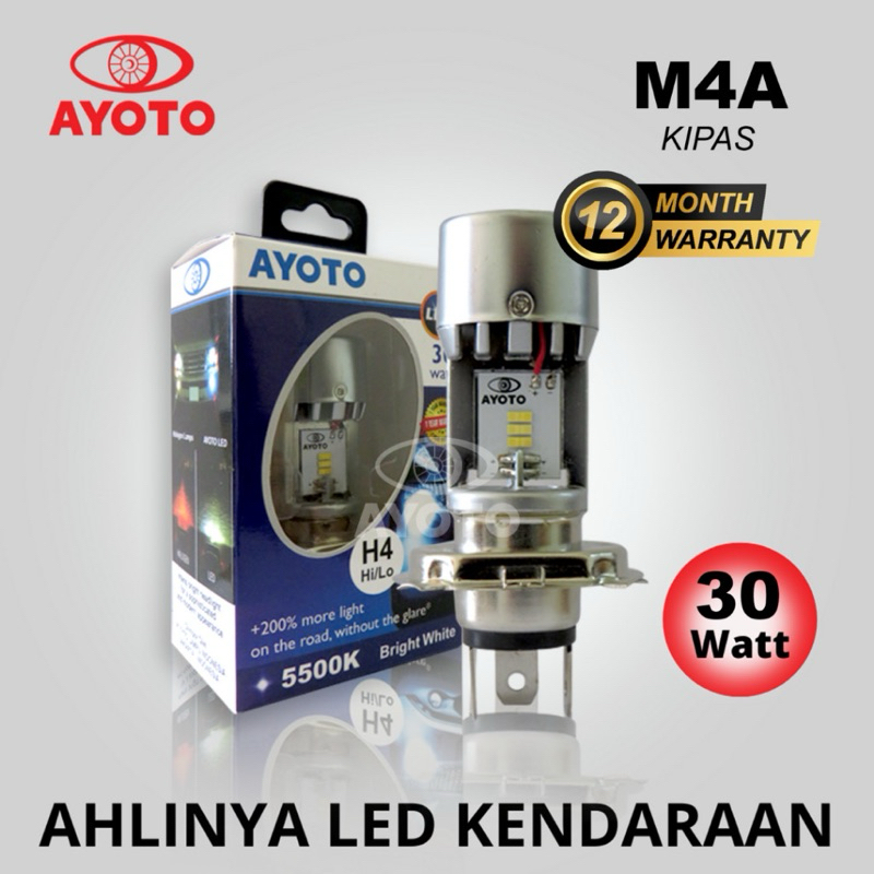 Lampu depan Led AYOTO M4A H4 Ac Dc motor mobil