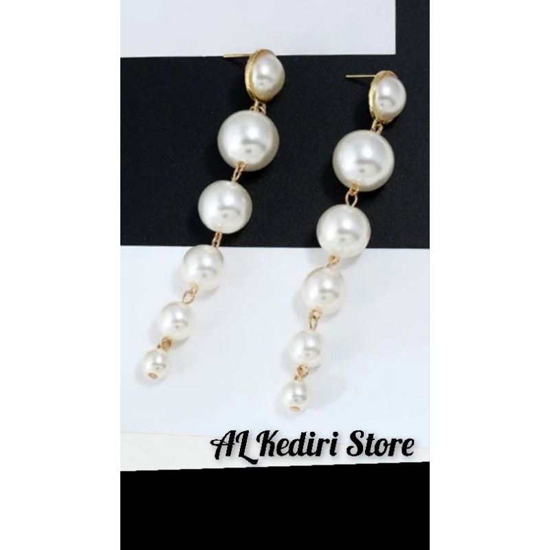 Anting Hijab Juntai Premium Mutiara