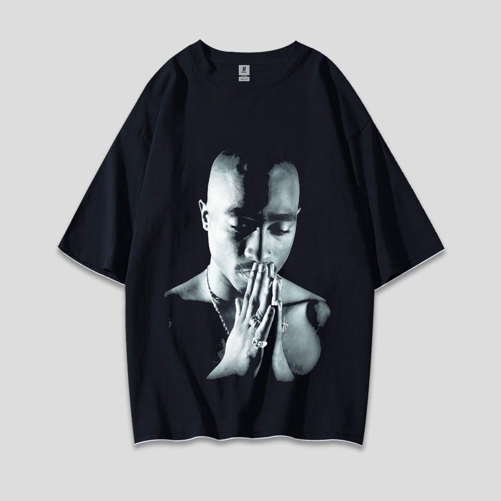 2pac face boox Vintage Style oversize tee T-shirt