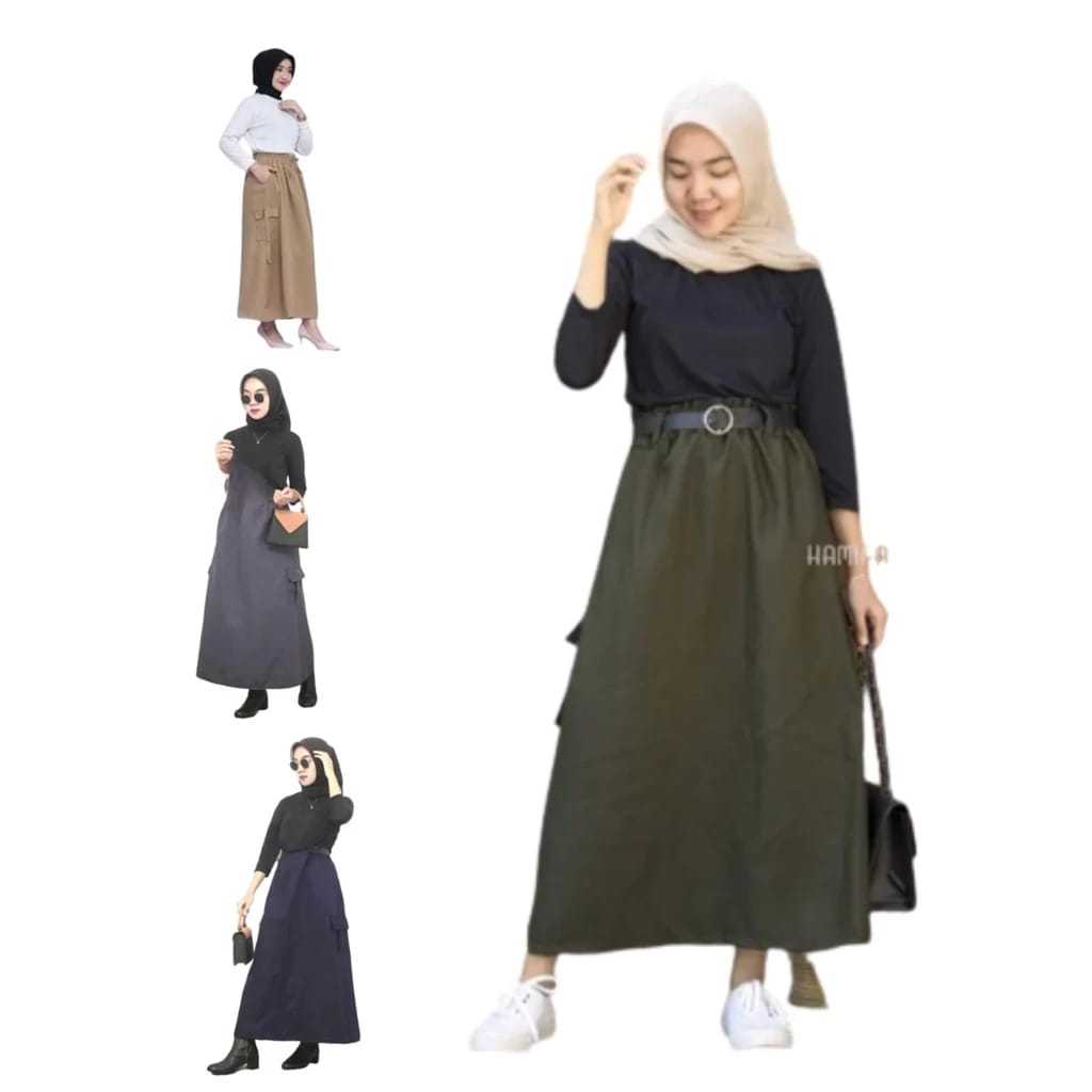 Rok Panjang // Rok Span // Rok Chinos // Rok Chinos Cargo // Rok Cargo // Maxy Skirt // COD Terbaru 