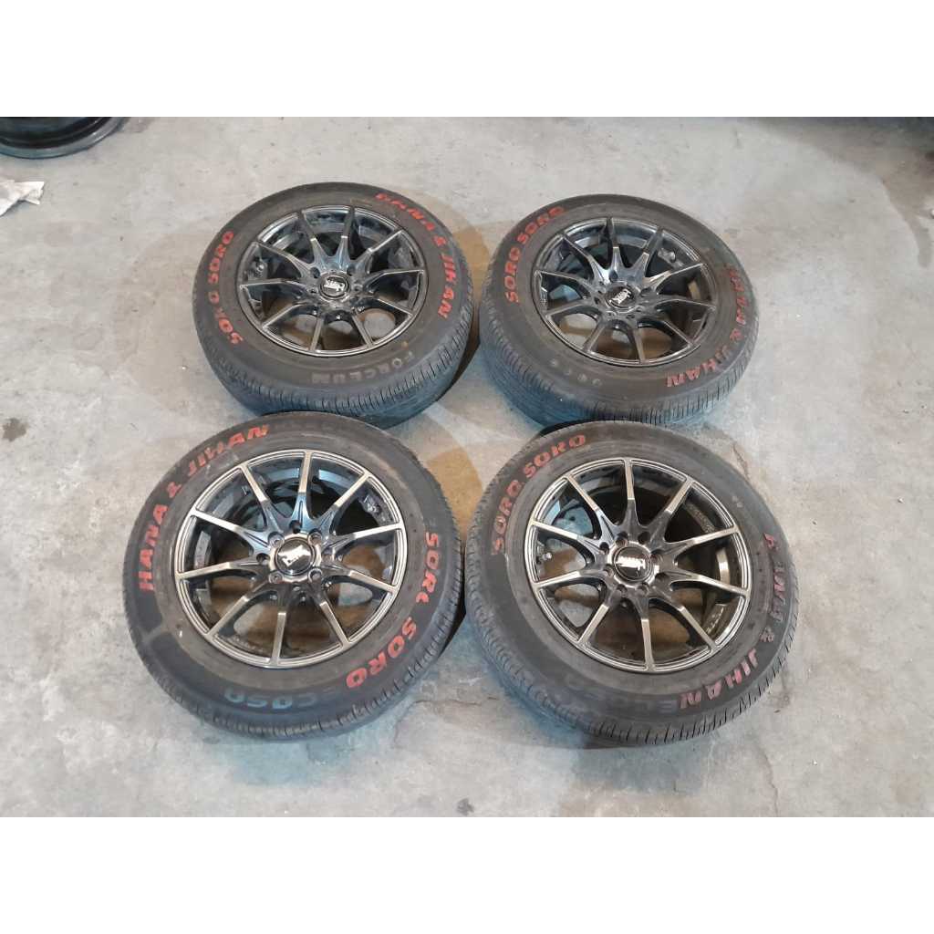Velg Bekas Ring 15 Lubang 4 TX 02 R15X7 8X100-114,3 ET38 BAN 195 65 R15