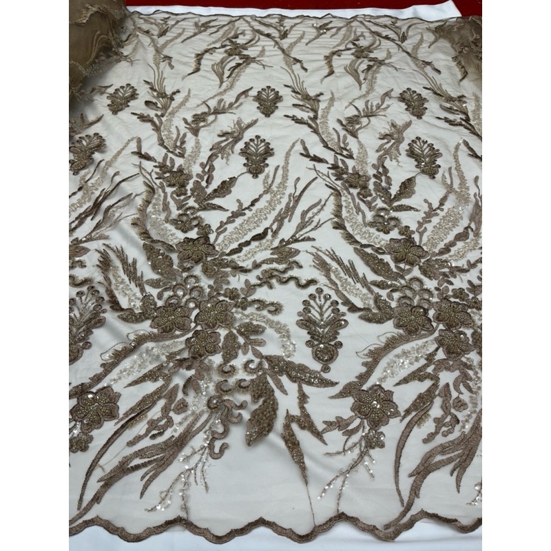 kain bahan tulle payet full motif kembang/kebaya bahan full payet mewah