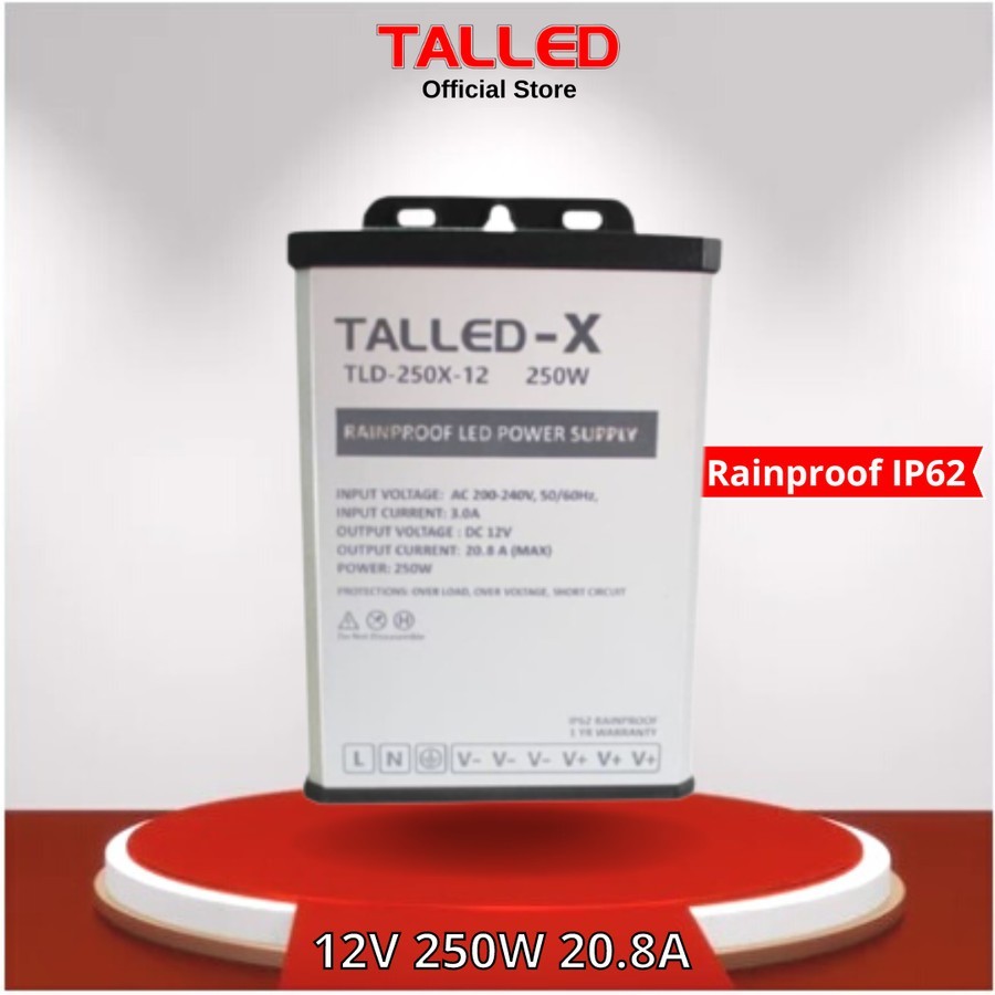 POWER SUPPLY TALLED 12V RAINPROOF OUTDOOR 250WATT 20.8A