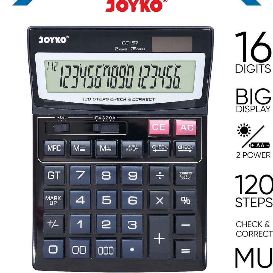 

Laris Calculator Kalkulator Joyko CC-57 16 Digits Model Baru
