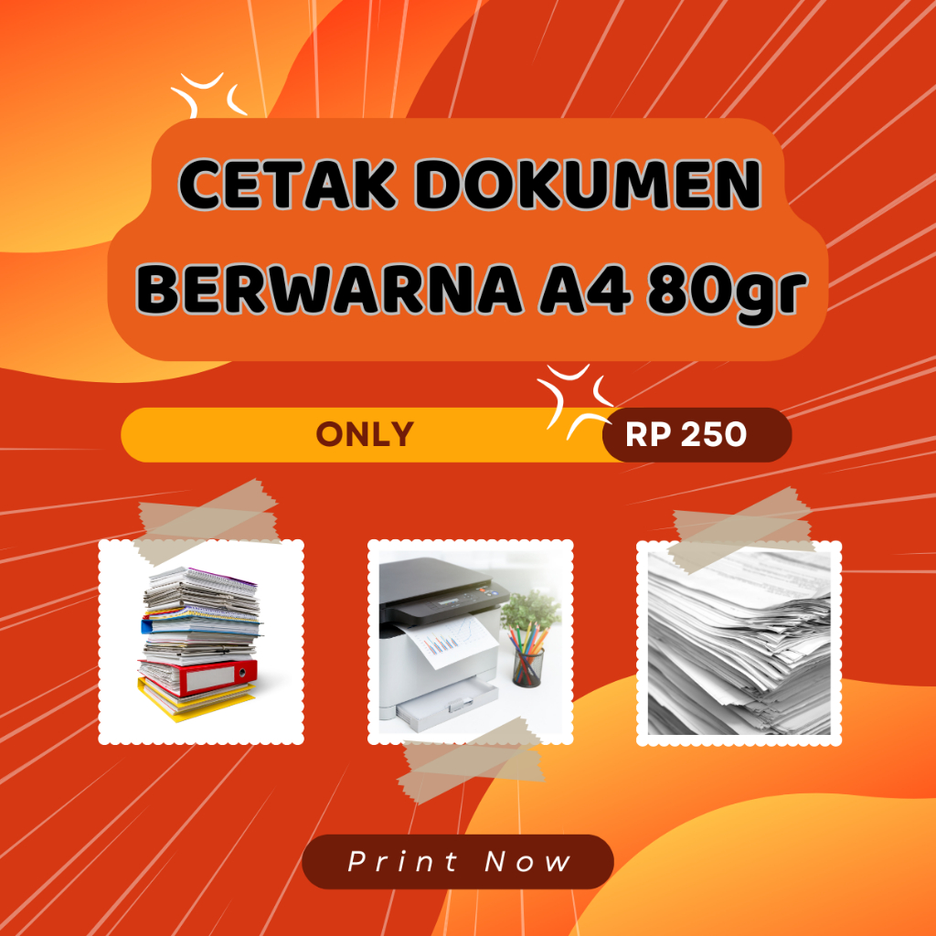 

Jasa Cetak Dokumen A4 80gr hitam putih dan warna