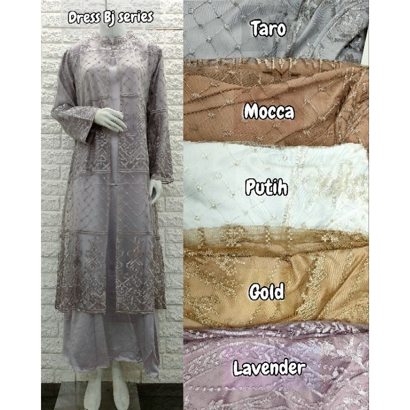 Dress Bj series / gamis tille etnik ethnic embroidery mix velvet