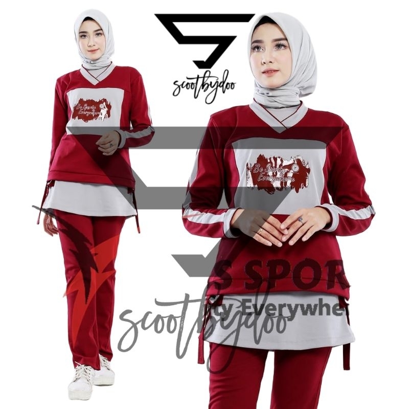 SETELAN SABLON ORIGINAL YOVIS SPORT / SETELAN OLAHRAGA WANITA LARI / GYM /Yovis Sport Baju Senam / B