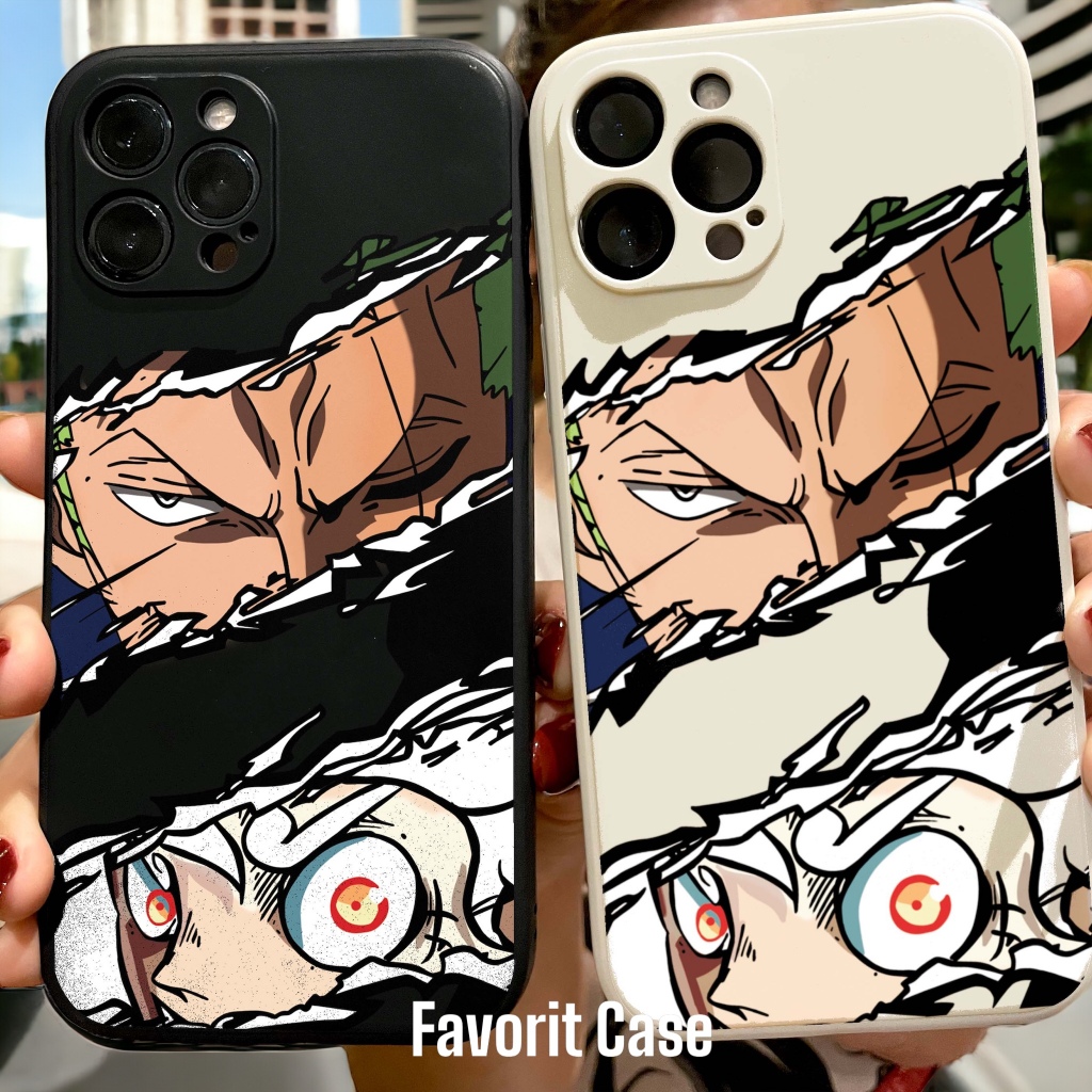 Soft Case Oppo F1s F5 F7 F9 F11 F15 F17 F19 PRO Motif One Piece Luffy Nika Rorona Zoro 060 061 Hitam