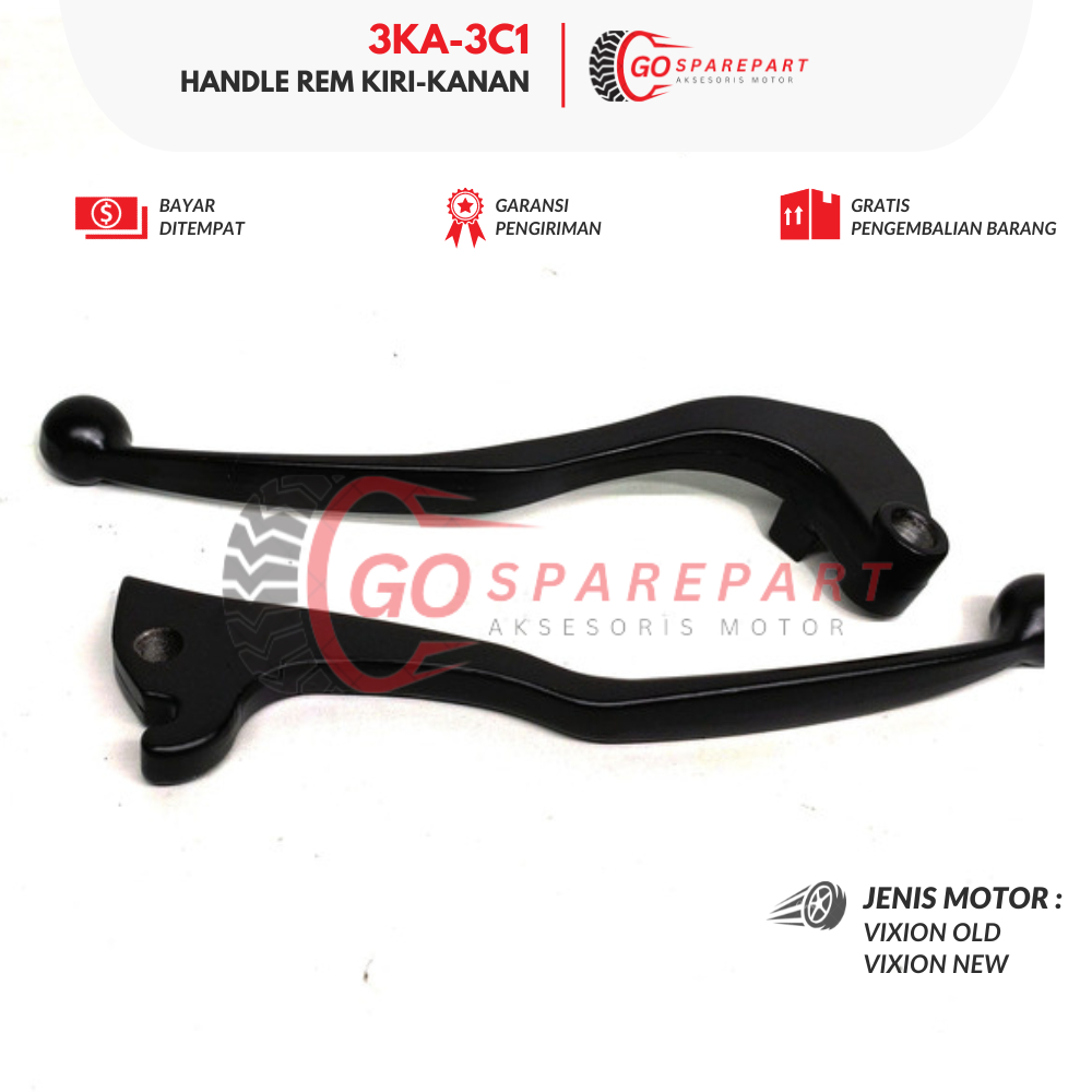 (YAMAHA) PAKET HANDLE KIRI KOPLING + REM KANAN HITAM 3C1 VIXION LAMA, NEW / HENDEL REM KIRI BELAKANG