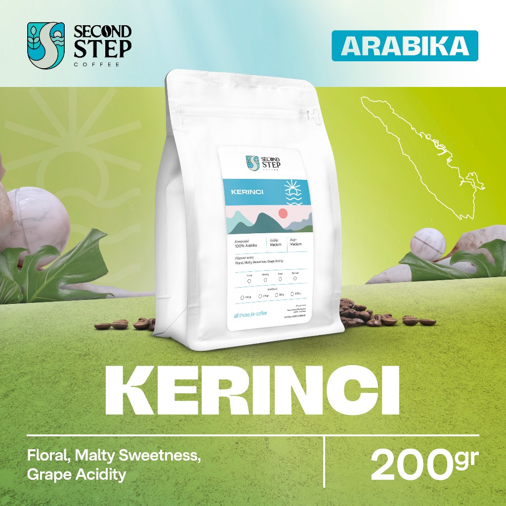 

Kopi Arabika Kerinci Sumatra Arabica Coffee Roast Beans 200gr Biji Bubuk