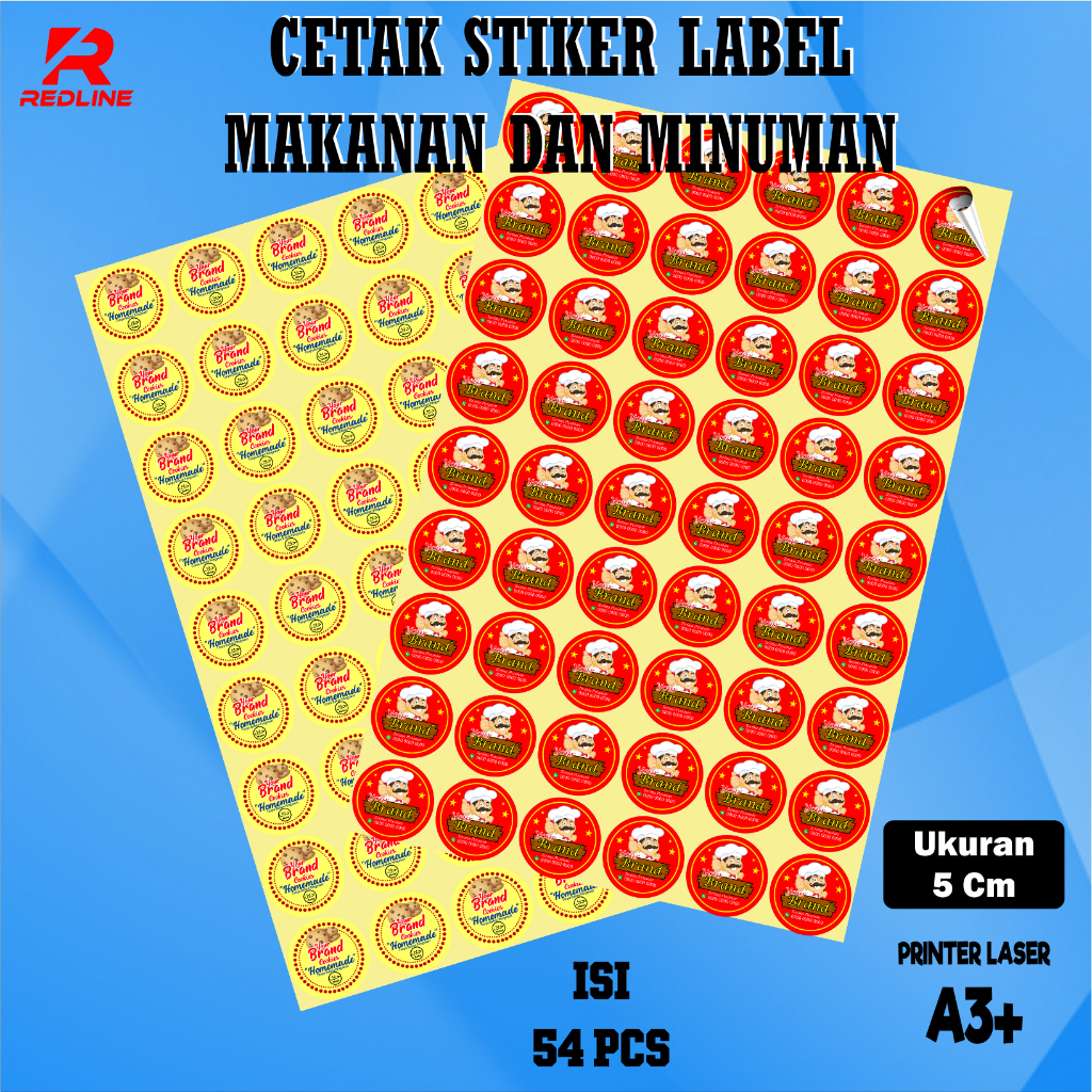 

Stiker Label Makanan & Minuman Ukuran 5cm Free Desain Bontak