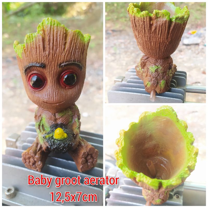 hiasan aquarium baby Groot aerator