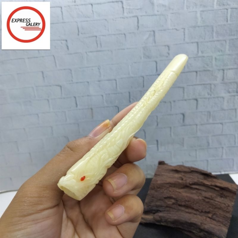 once pipa padutan tulang kerbau ukir naga galak C31