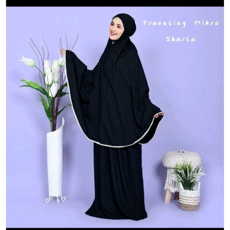 Mukena travelling mukena polos katun mikro