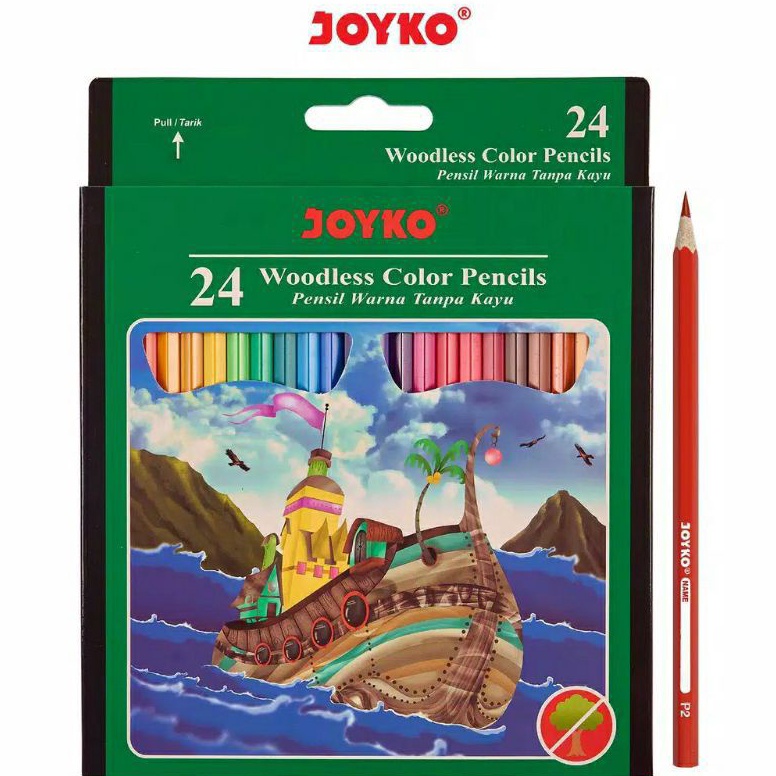 

FYZIQ Pensil warna Joyko 24 warna panjang CP-104 Woodles ( 1 set ) 9pvi0