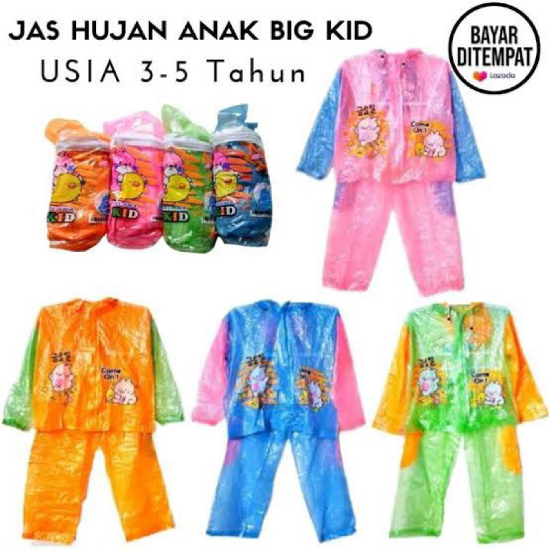 jas hujan anak 3-5tahun per pcs