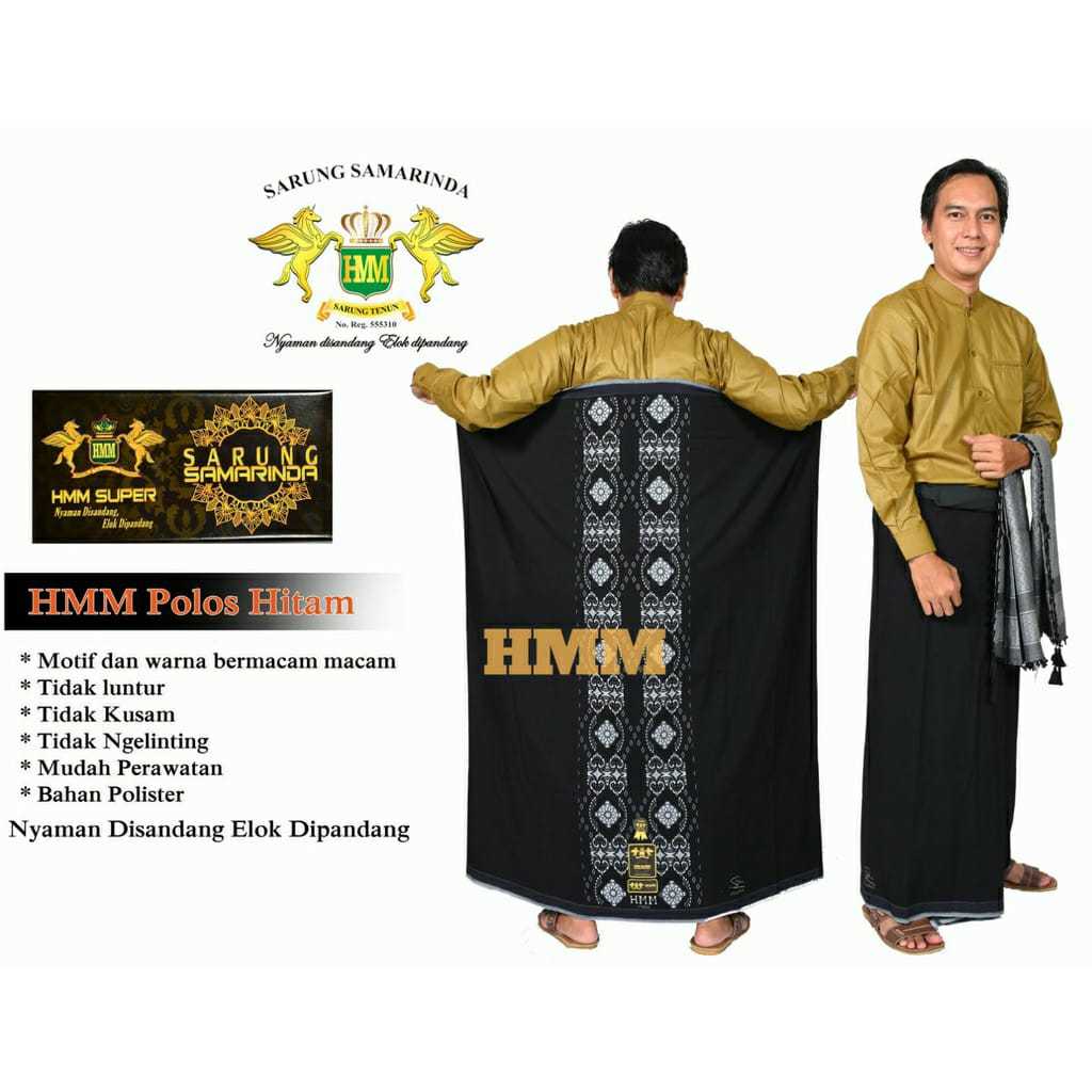 Sarung HMM Polos Hitam Terbaru