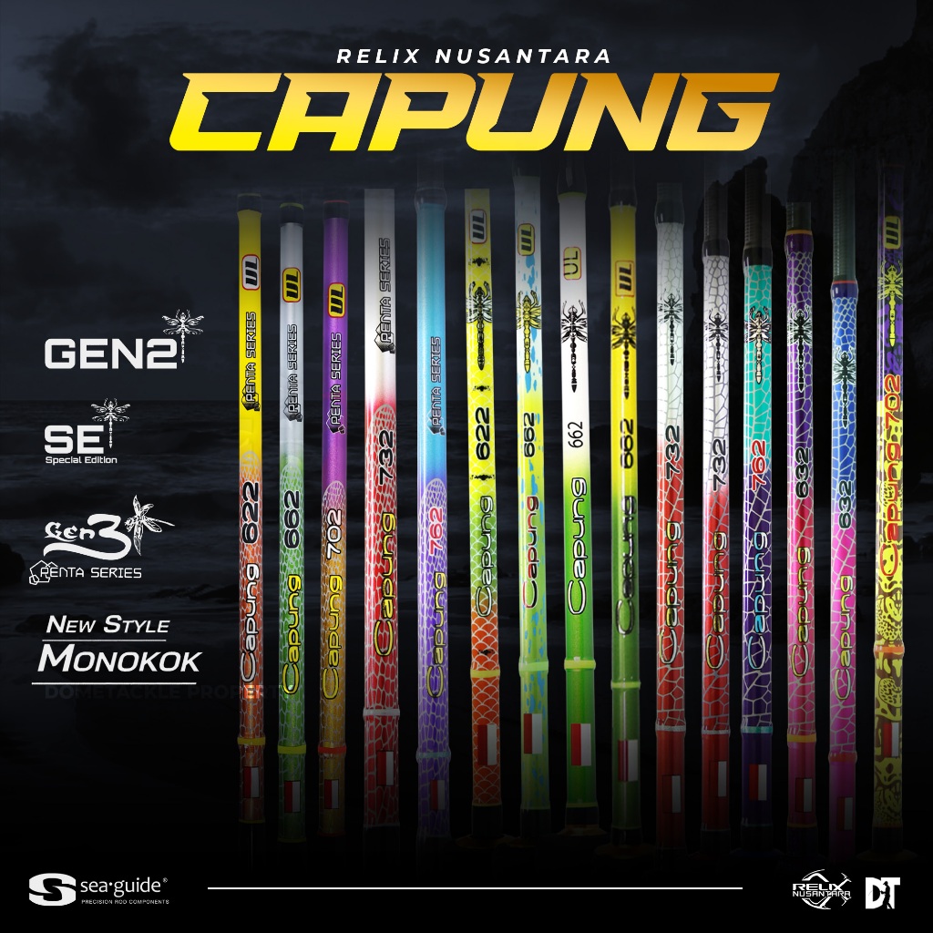 Joran Capung Relix Nusantara Gen 3 & Gen 4 622 - 662 - 702 - 732 - 762 - 832 - 902 Rod Pancing UL Ul