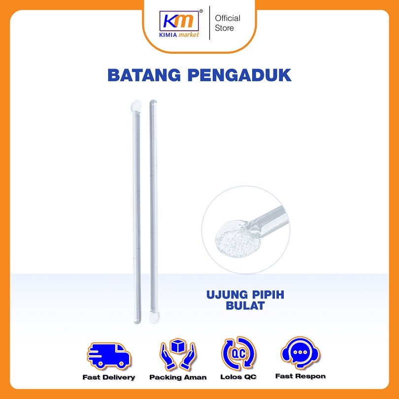 

Premium Batang Pengaduk Kaca Ukuran 20cm / Batang Pengaduk Laboratorium / Peralatan Analis / Batang