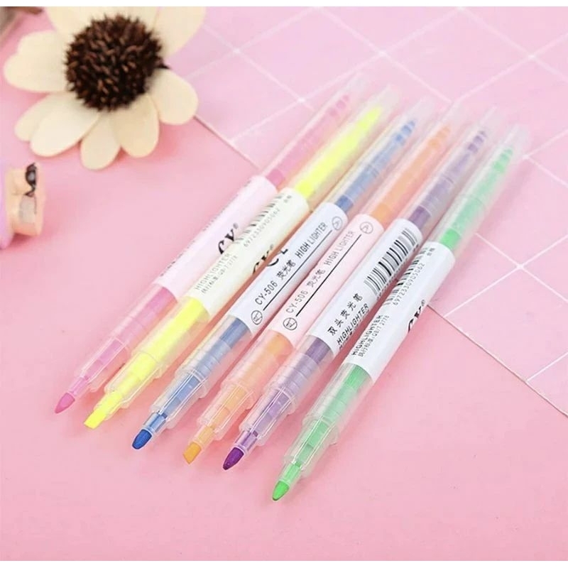 

COD Stabilo Highlighter Warna Dua Sisi Isi 6 In 1/ Set Warna Double Side