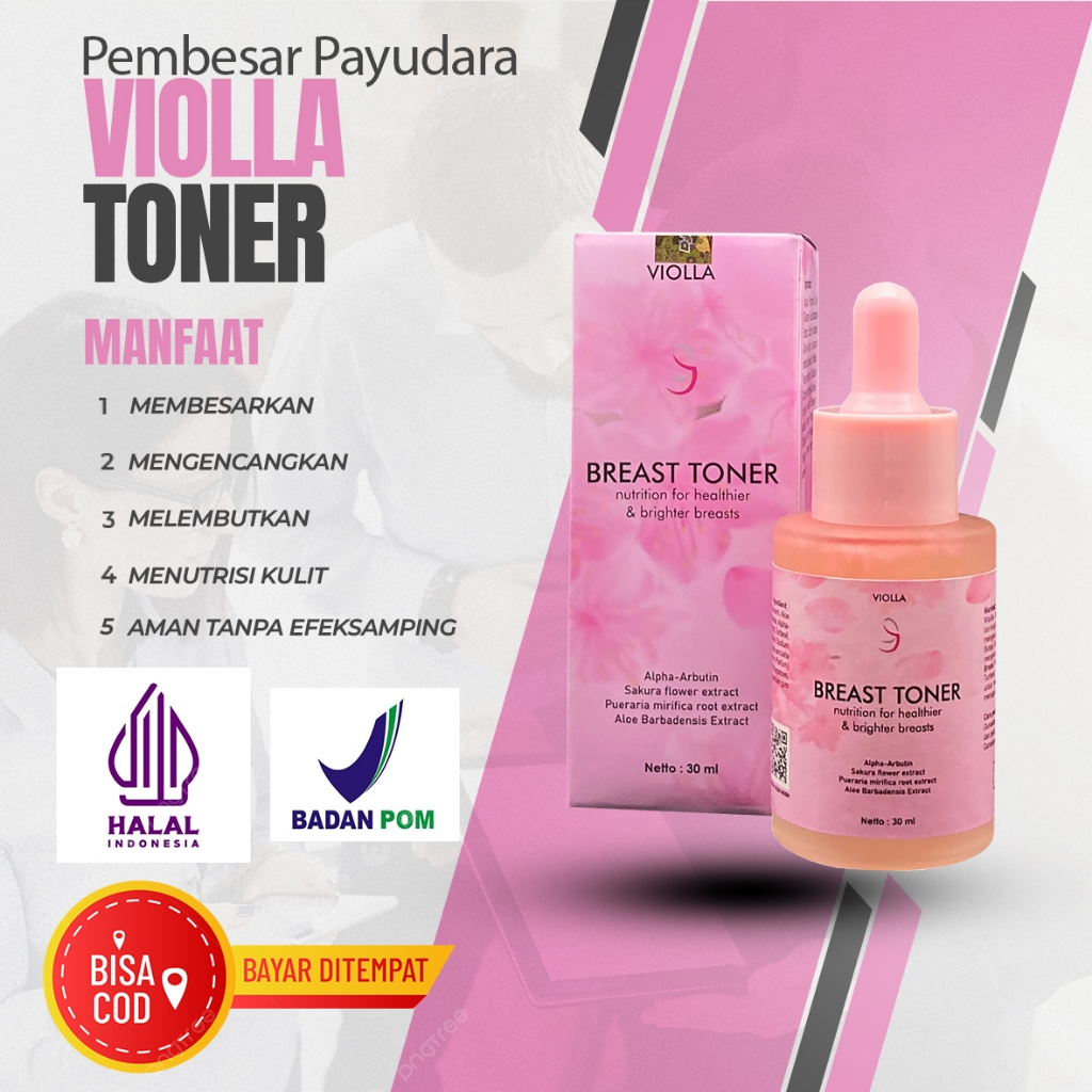 pembesar payudara permanen original 100% bpom | pemerah puting payudara | VIOLLA TONER 30ML