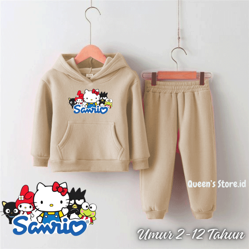 Setelan sweater hoodie anak perempuan laki laki umur 2 3 4 5 6 7 8 9 10  11 12 tahun terbaru bahan a