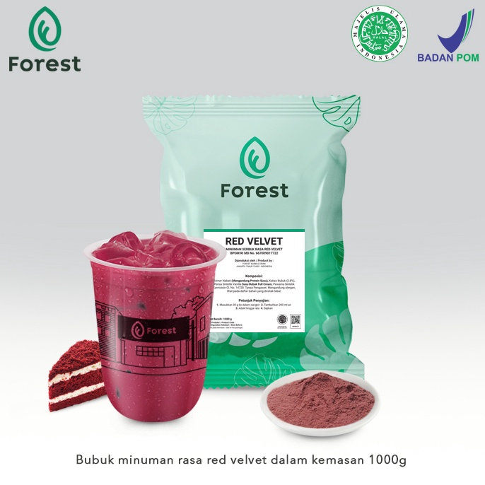 

M0del B4ru Bubuk Minuman RED VELVET Powder 1000g - FOREST Bubble Drink Special