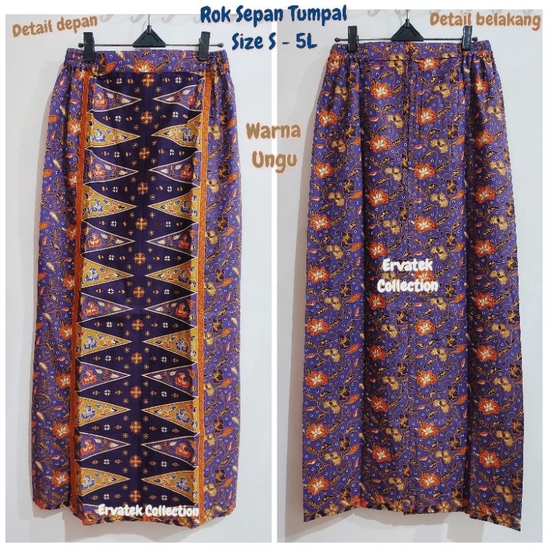 Rok Sepan Tumpal ST38 WARNA UNGU / Pucuk Rebung Betawi / Bawahan Batik Kebaya Kantor Seragam Kerja