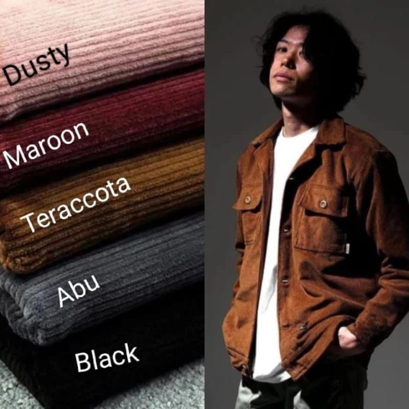 kain katun corduroy kain corduroy kain premium 14-18 wale