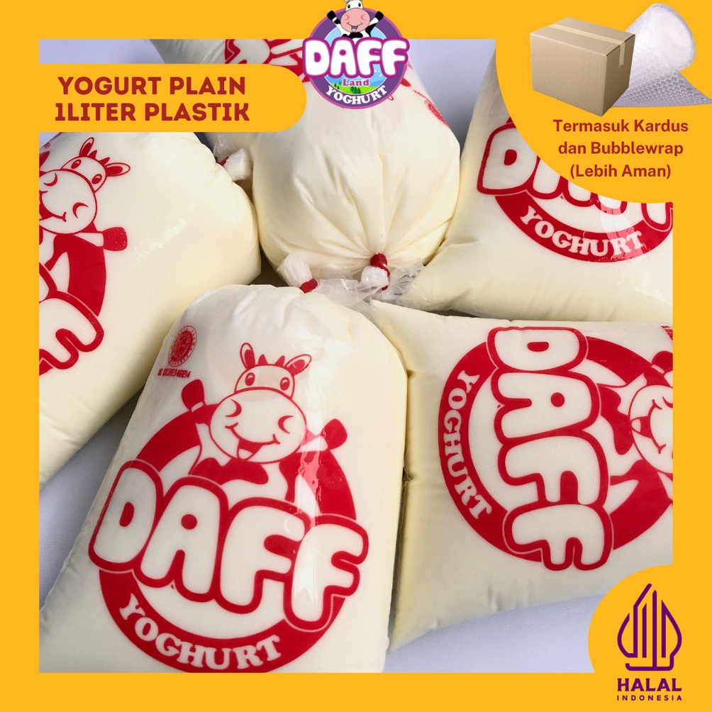 

F9CDT (COD) YOGURT PLAIN LOW FAT KENTAL 1 LITER | YOGURT THICK | DAFF YOGHURT Best Seller )ノ