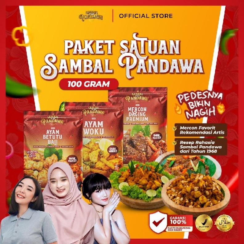 

FLASH SALE Sambal Mak Pandawa - Daging Premium Berkualitas Nagih Poll (100 GRAM ) grosir