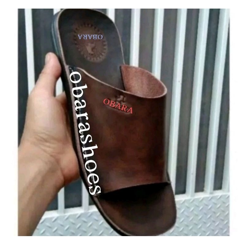 OBARA//SANDAL PRIA MODEL KOKOP  POLOS ASLI KULIT SAMPAI TELAPAKNYA