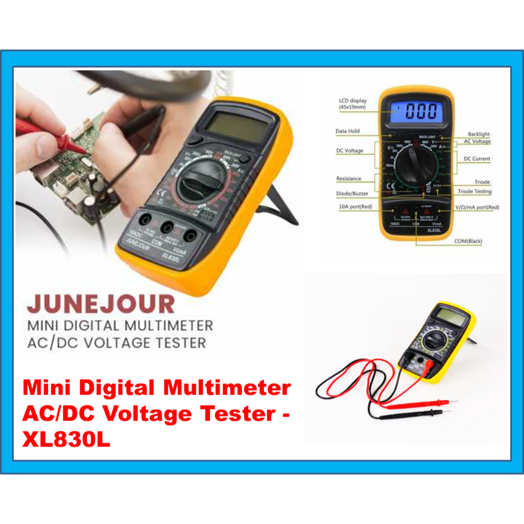 Digital Multimeter AC DC Voltage Tester Avometer Digital XL830L/Multimeter Digital AC/DC Voltage Tes