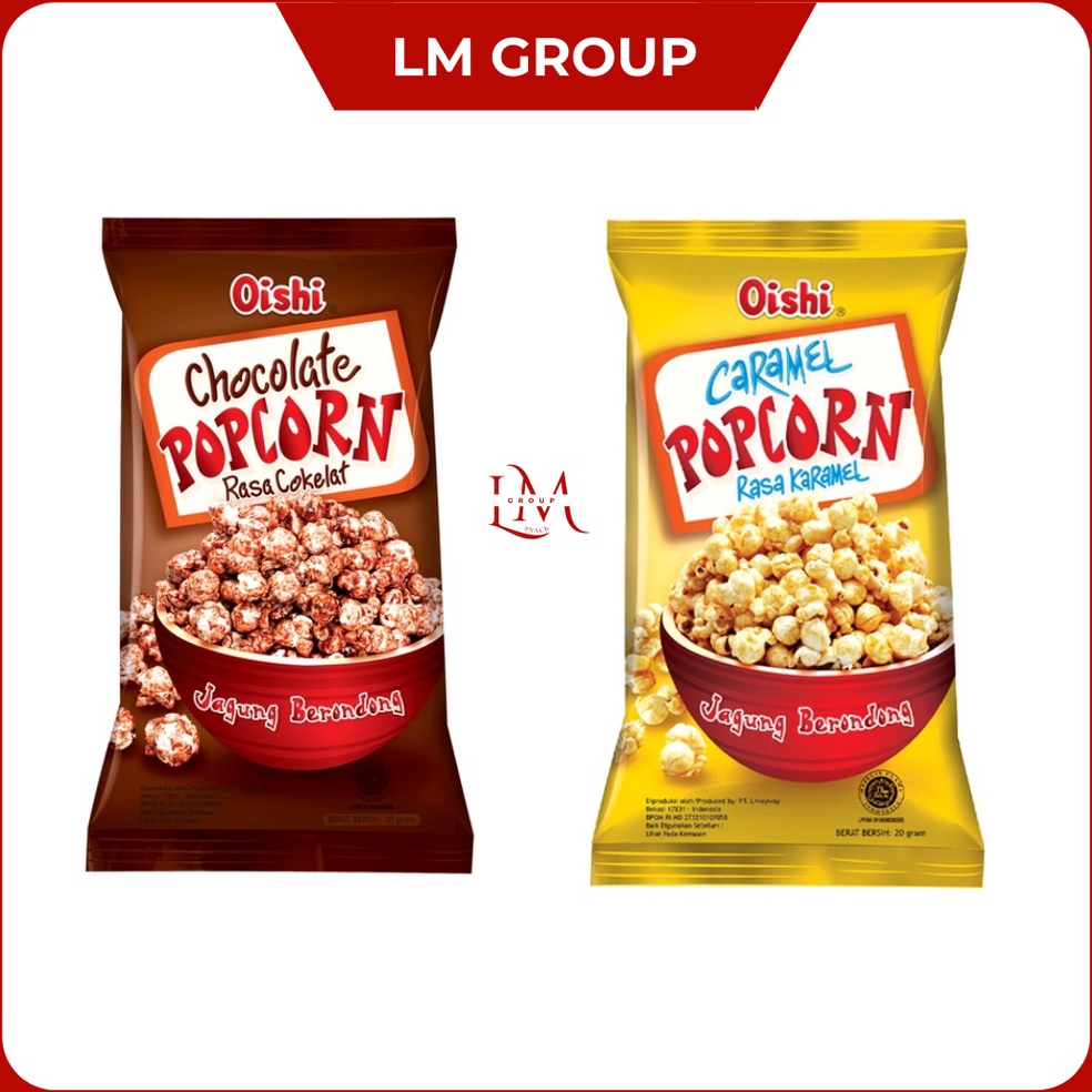 

[PRODUK C66ZW63] Popcorn Caramel/Cokelat/Keju Oishi 1 Renceng Isi 10 pcs @20gr ➙Jual