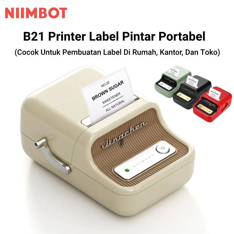 

MALL NIIMBOT B21 B1 Pencetak Label Termal, Printer Label Portabel Bluetooth Tanpa Tinta dengan 1 Gulung Label Putih murah