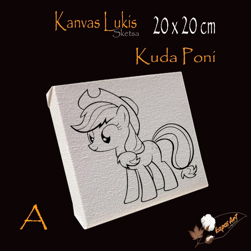 

[♡J11@] Kanvas Lukis Sketsa Kuda Poni 20x20 Siap Pakai [14]