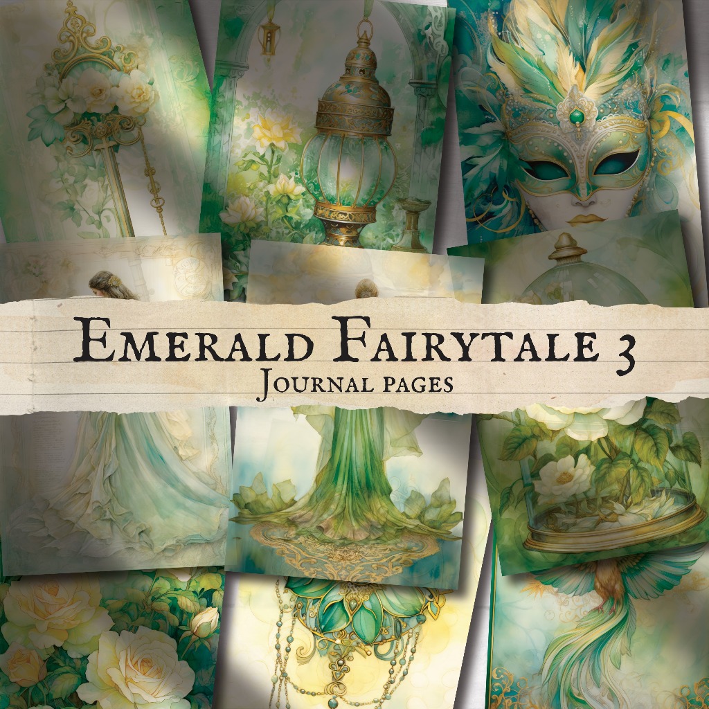 

EMERALD FAIRYTALE 3 - JOURNAL PAPER - WALL DECOR - DECOR PAPER VINTAGE