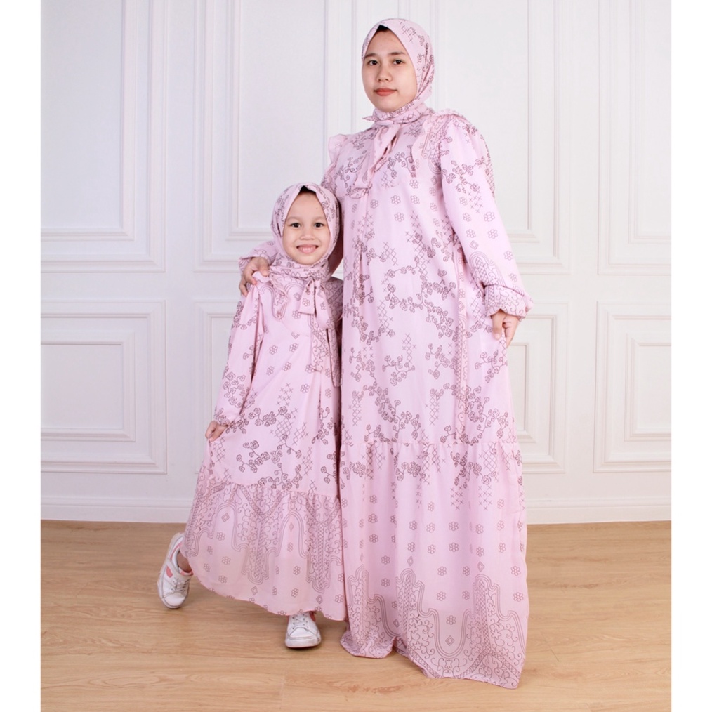 MALL Gamis Anak Perempuan Keiko Ceruty Etnik Free Jilbab Segi Empat 4 - 13 Tahun (Bisa Couple) (Busu