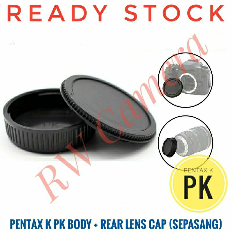 PK Pentax K Body plus Rear Lens Cap Tutup Bodi Lensa Belakang Pentak KR K5 K100 K7 K200 K3 K10D K20D