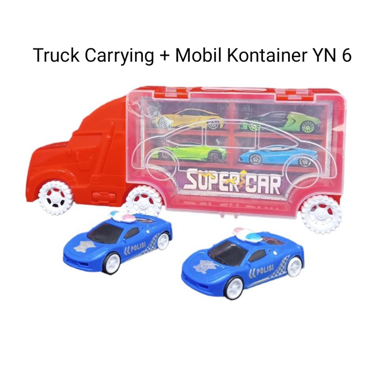 MAINAN TRUCK CARRYING KONTAINER SUPER CARS ISI 2PC MOBIL KECIL YN 6/Mainan Mobil Truk Besar Pengangk